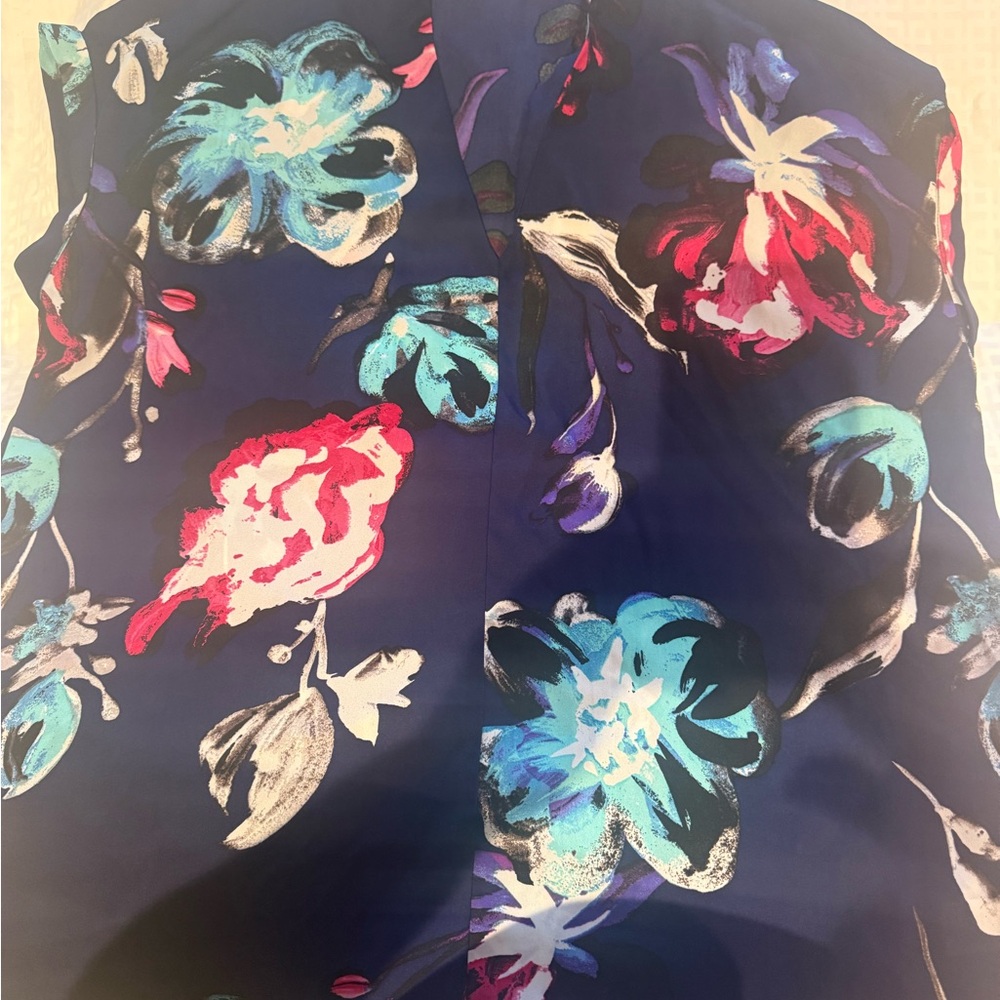 Pleione Floral Skirt - Blue and Red
